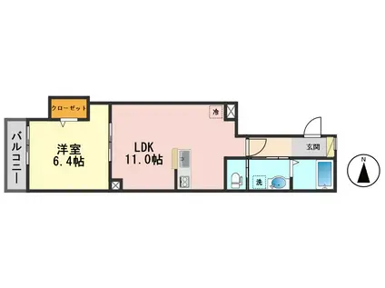 メゾンデルミエール(1LDK/1階)の間取り写真