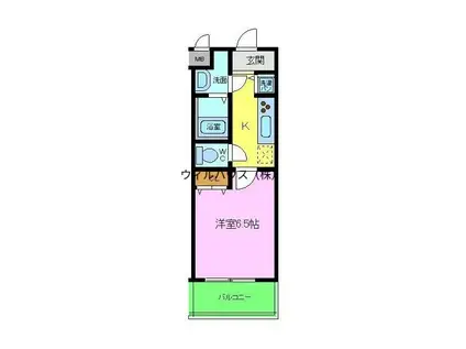 シャルマンフジもずウエスト(1K/3階)の間取り写真