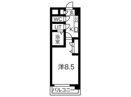 カーサルピナス(1K/1階)の間取り写真