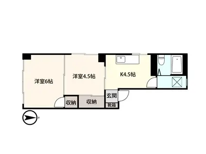 アシスト第11秋田マンション(2K/3階)の間取り写真