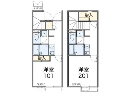 レオネクストエーデル グリーン(1K/1階)の間取り写真