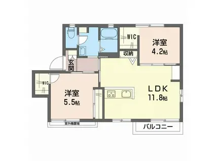 グリーンハイツK(2LDK/2階)の間取り写真