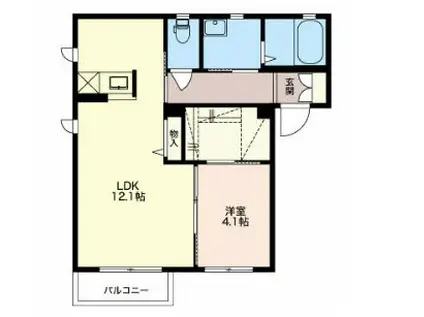 フラワーASAMA(1LDK/1階)の間取り写真
