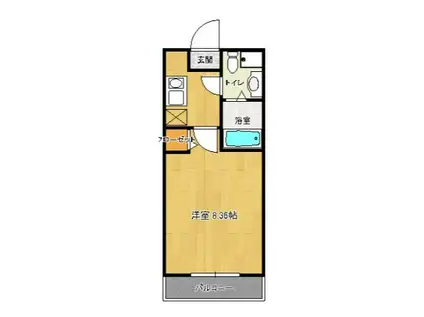 スクエア西大橋(1K/3階)の間取り写真