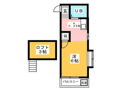 シャトレーヌ桜台(ワンルーム/1階)の間取り写真