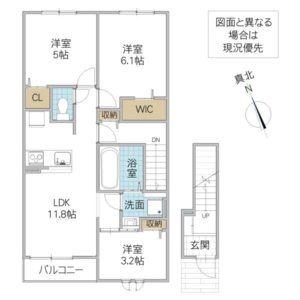 ポルトII(3LDK/2階)の間取り写真