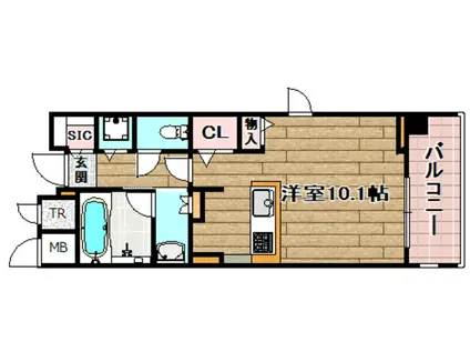 ザ・ガーデンスイート(1K/3階)の間取り写真