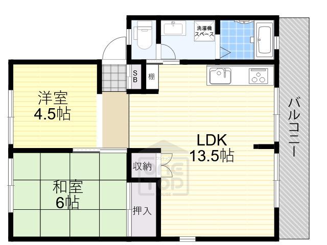 PETERHODA南春日丘(2LDK/2階)の間取り写真