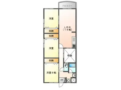 和田パークマンション(3LDK/3階)の間取り写真