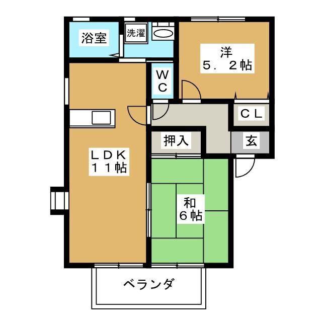 ウィンディア参番館(2LDK/1階)の間取り写真