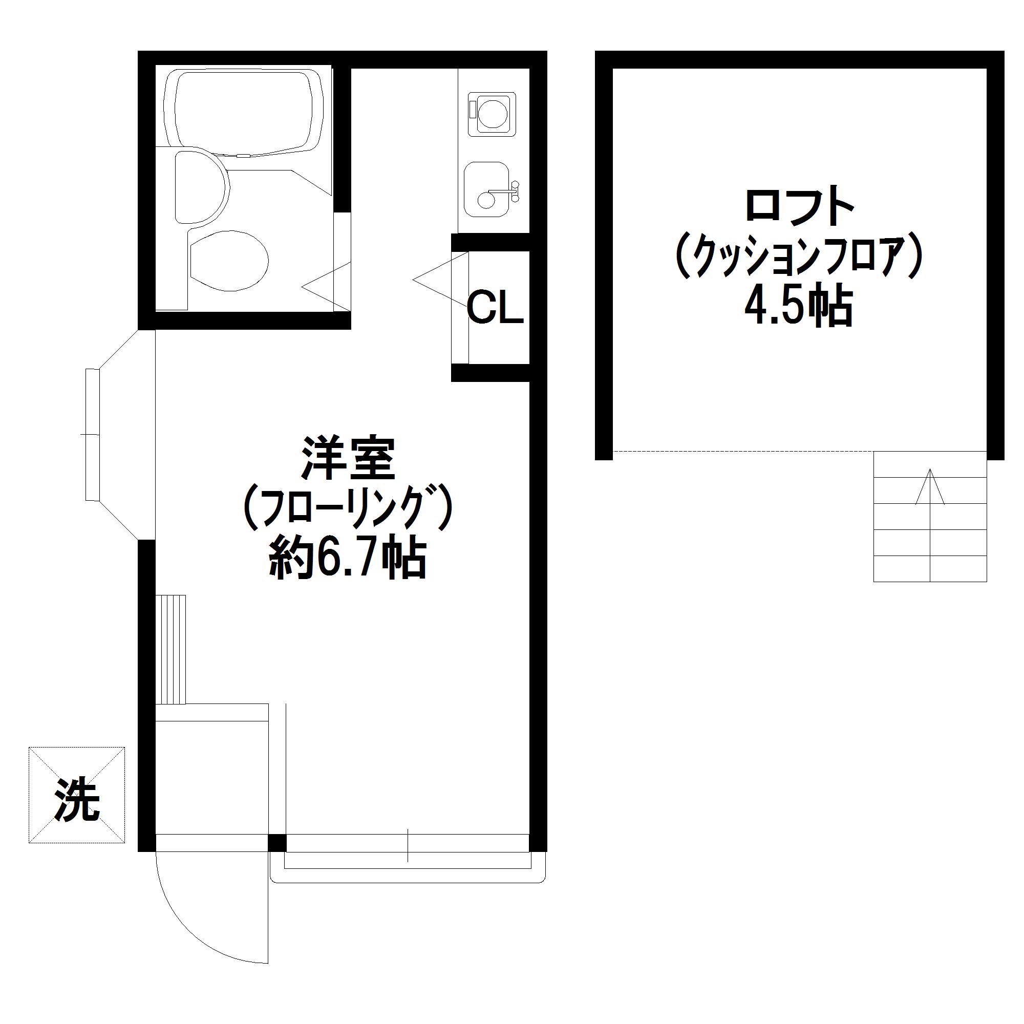 セントラルビレッジ(ワンルーム/1階)の間取り写真