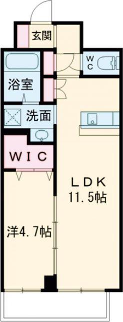 N888(1LDK/8階)の間取り写真