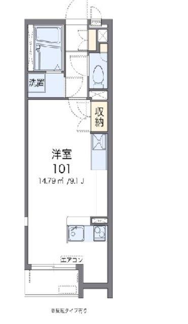 ミランダクレア(ワンルーム/1階)の間取り写真