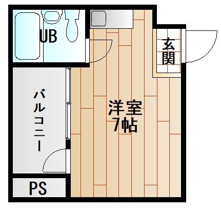 レジデンス松重(ワンルーム/2階)の間取り写真