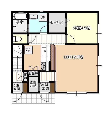 ENSEMBLE(1LDK/1階)の間取り写真
