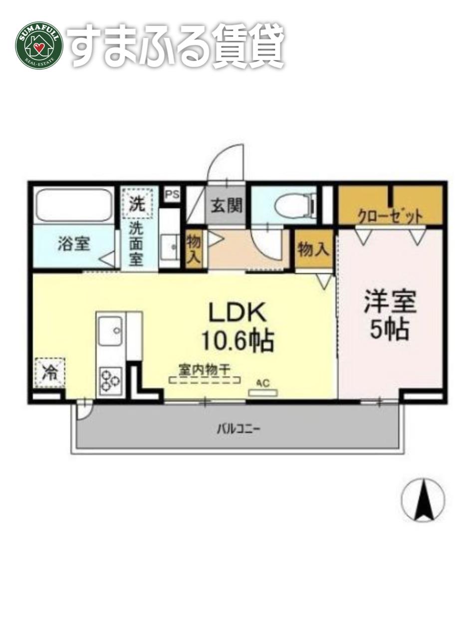 カーサ フェリーチェ(1LDK/3階)の間取り写真