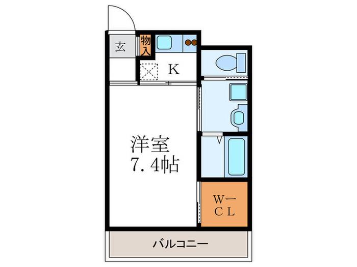 MONO・COMODO御前A棟B棟(1K/1階)の間取り写真
