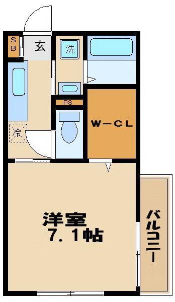 フォンターナ(1K/2階)の間取り写真