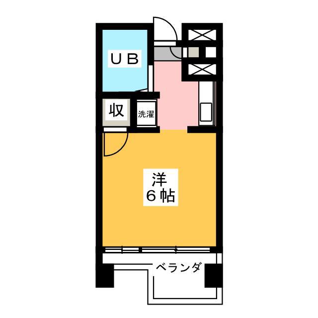 ベルトピア沼津3(ワンルーム/6階)の間取り写真
