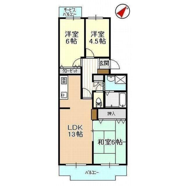 平和ハイツG(3LDK/3階)の間取り写真