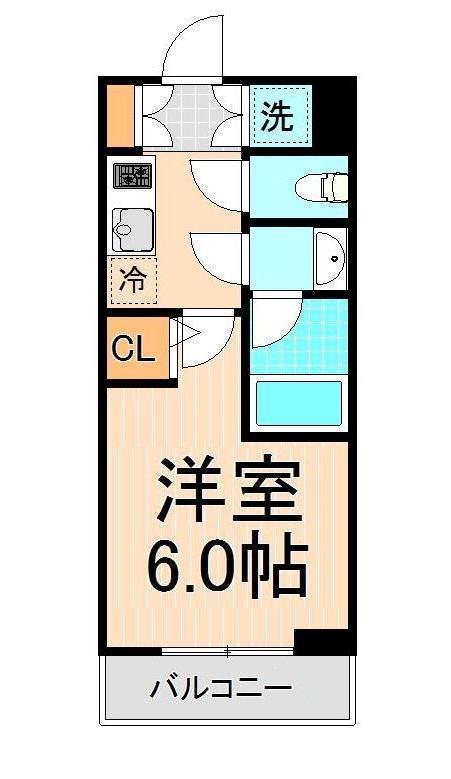 ライジングプレイス綾瀬(1K/5階)の間取り写真
