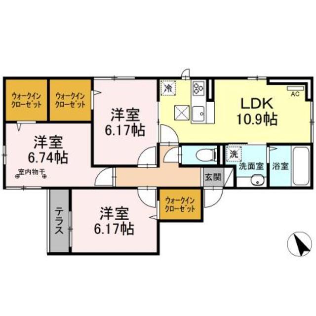 メゾンドシェリール(3LDK/1階)の間取り写真