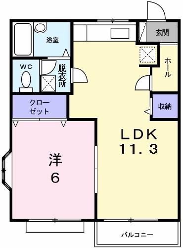スカイハイツⅢ(1LDK/2階)の間取り写真