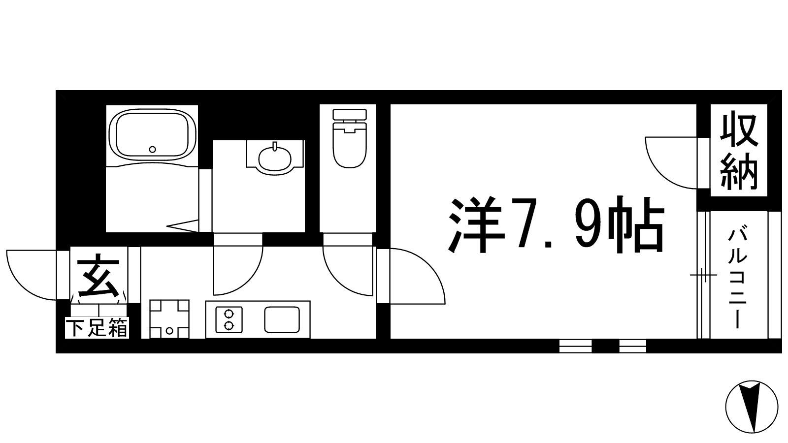 クレイノYASAKA(1K/2階)の間取り写真