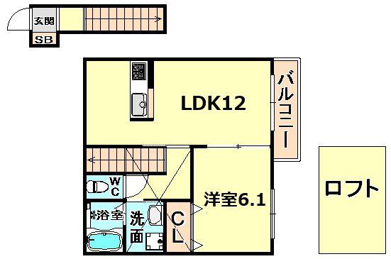 SHAMAISON MUM(1SLDK/2階)の間取り写真