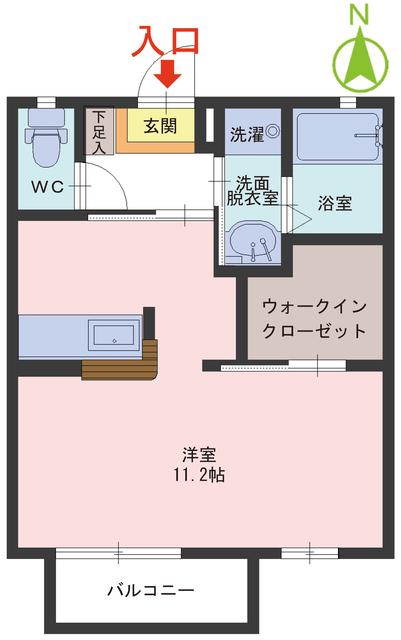 アルテールII(ワンルーム/2階)の間取り写真
