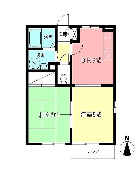 シャルム下落合(2DK/1階)の間取り写真