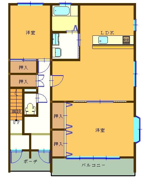 ライズ7(2LDK/1階)の間取り写真