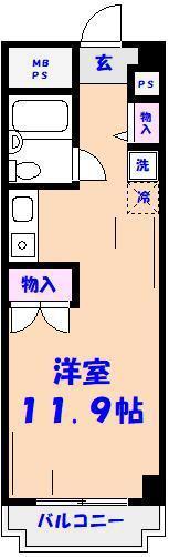 宍倉ビル(ワンルーム/6階)の間取り写真