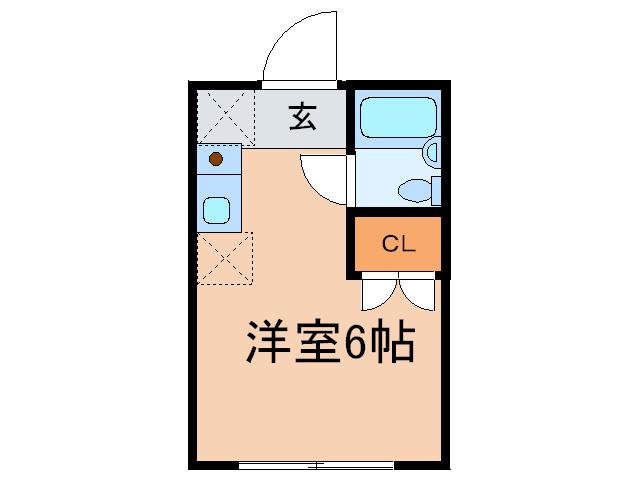 ヒルトップハイツ(ワンルーム/1階)の間取り写真