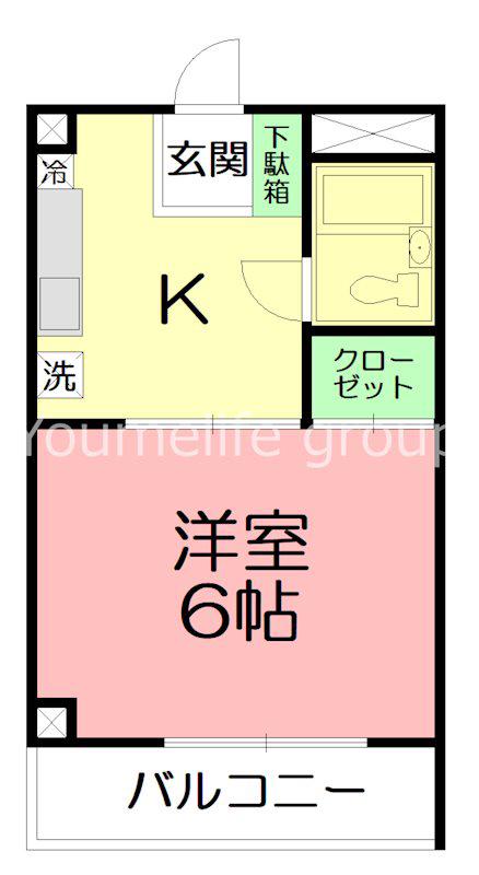 ステラコート(1K/3階)の間取り写真