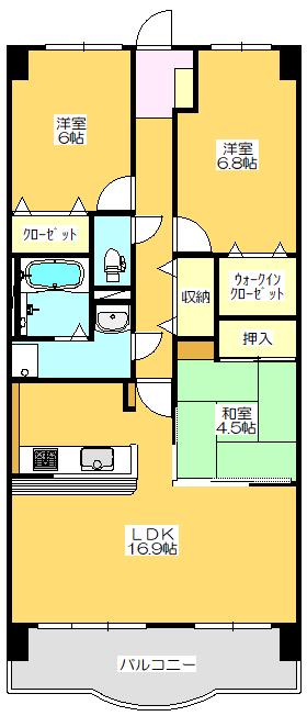サントノーレ宇多津弐番館(3LDK/8階)の間取り写真