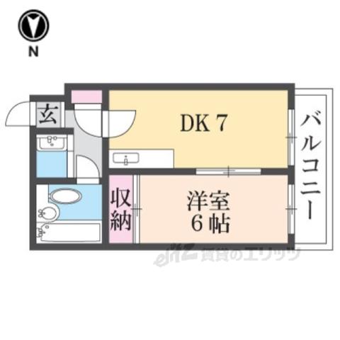 今出川ビューハイツ(1DK/5階)の間取り写真