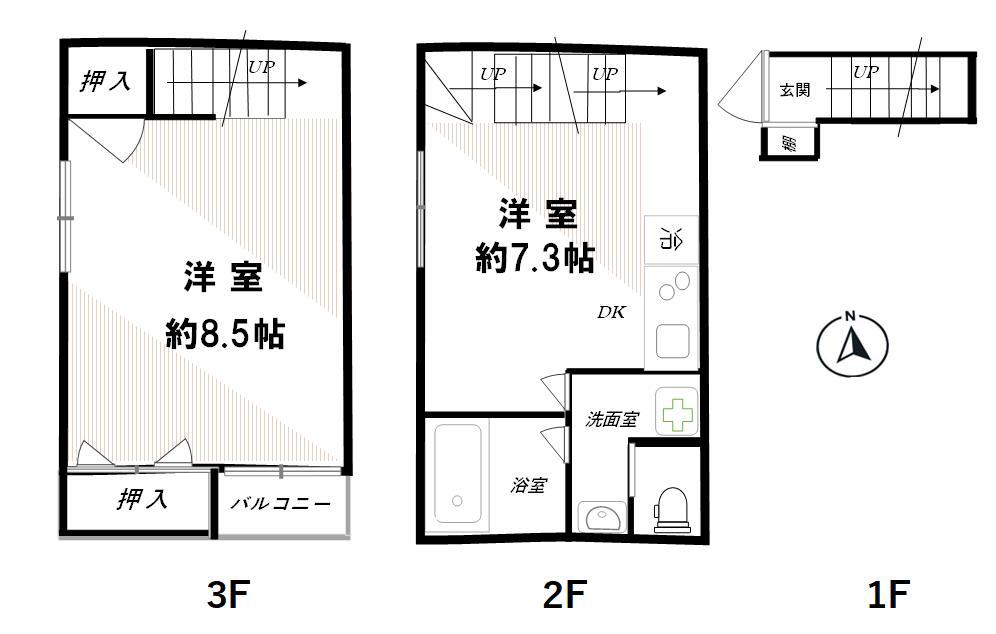 HAPPYNESS北千住(2DK/2階)の間取り写真