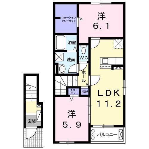 コンフォール(2LDK/2階)の間取り写真