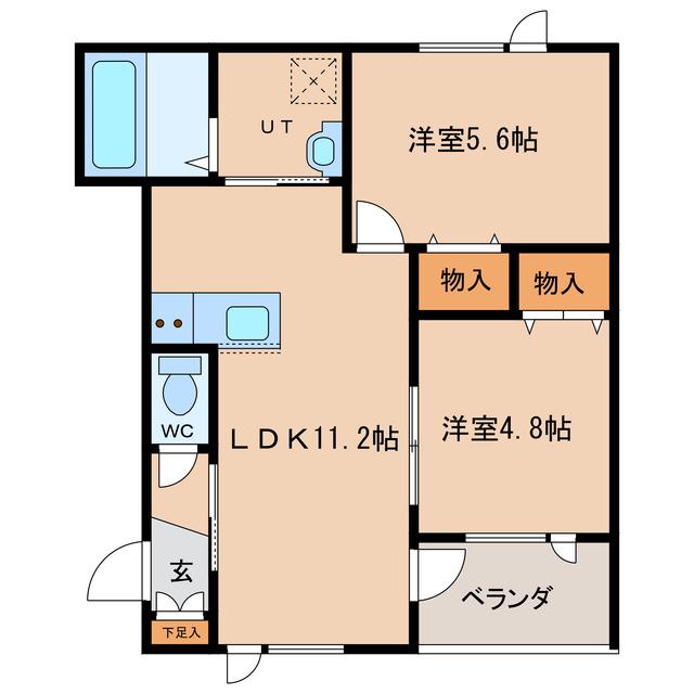 M・Cコンフォート(2LDK/2階)の間取り写真