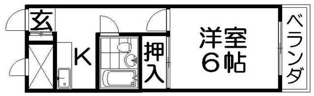 第二広秀ハイツ(1K/3階)の間取り写真