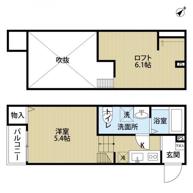西大宮テラス(ワンルーム/1階)の間取り写真