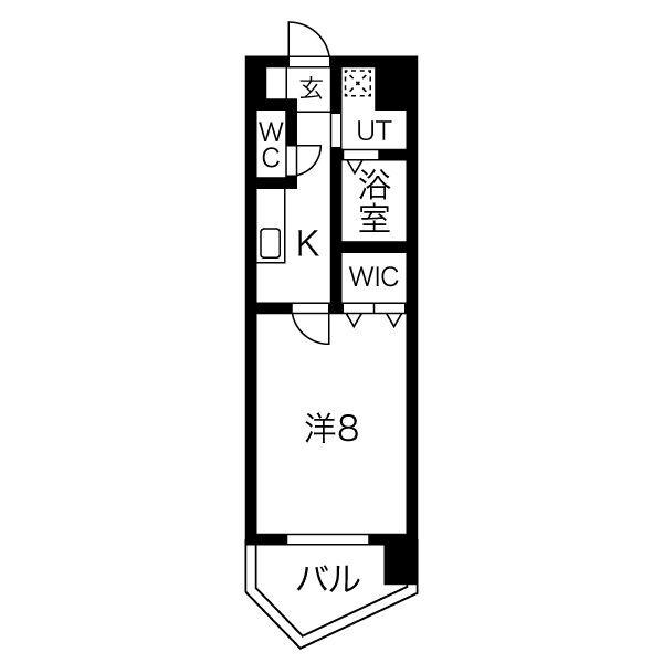 THE BAY FLAT(1K/4階)の間取り写真