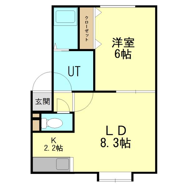 クレール里塚(1LDK/3階)の間取り写真