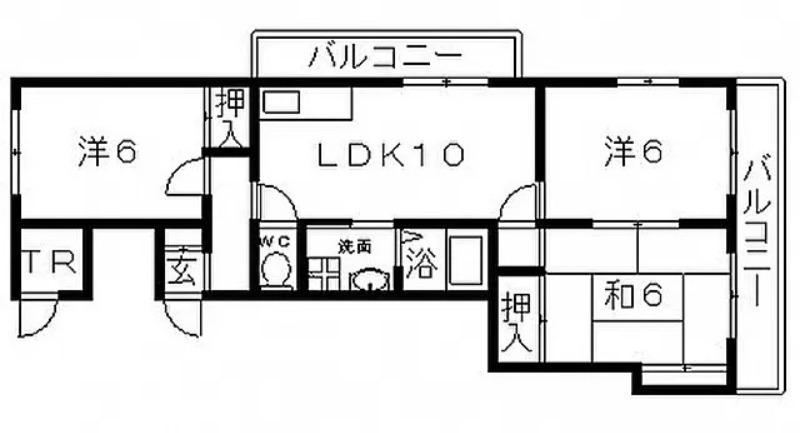 KSCOURT真法院(3LDK/2階)の間取り写真