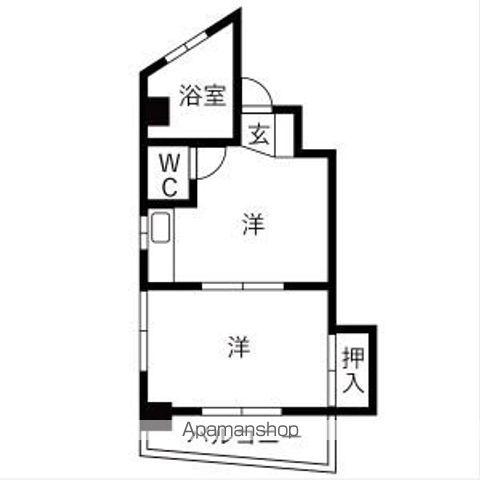 こうづかハイツ(1K/4階)の間取り写真