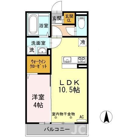 グランシャリオ A棟(1LDK/3階)の間取り写真