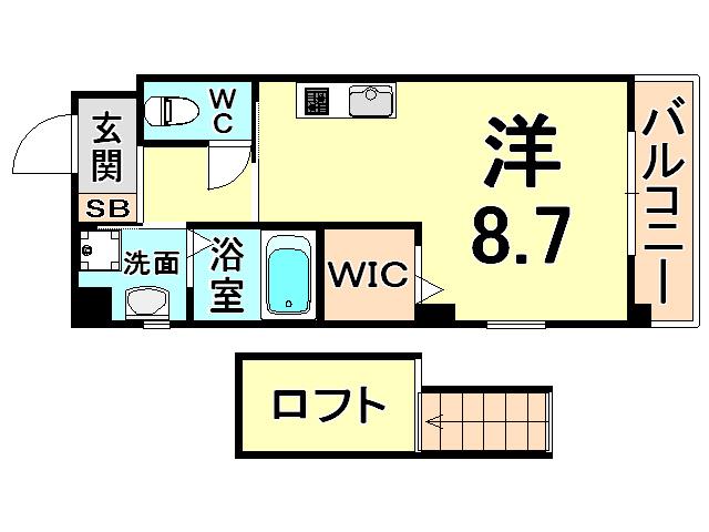 ラフィーネ伊丹V(ワンルーム/3階)の間取り写真