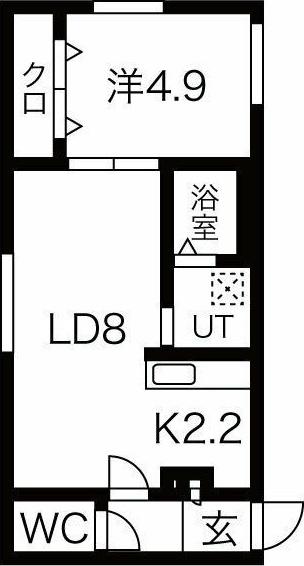 晴蔵MIYANOSAWA(1LDK/2階)の間取り写真