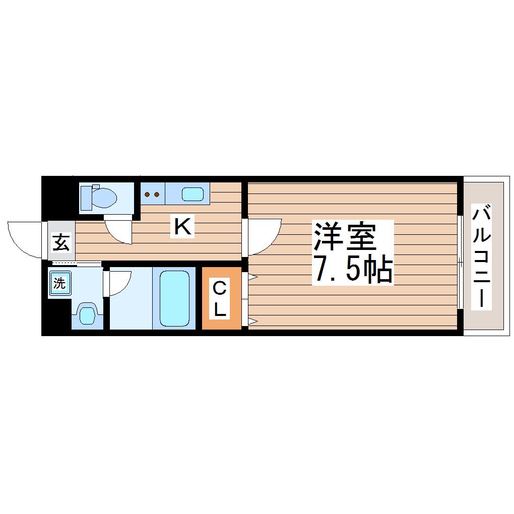 ハイツよつば(1K/3階)の間取り写真